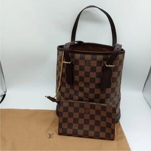 Louis Vuitton Damier Ebene Bucket Bag with Pouch